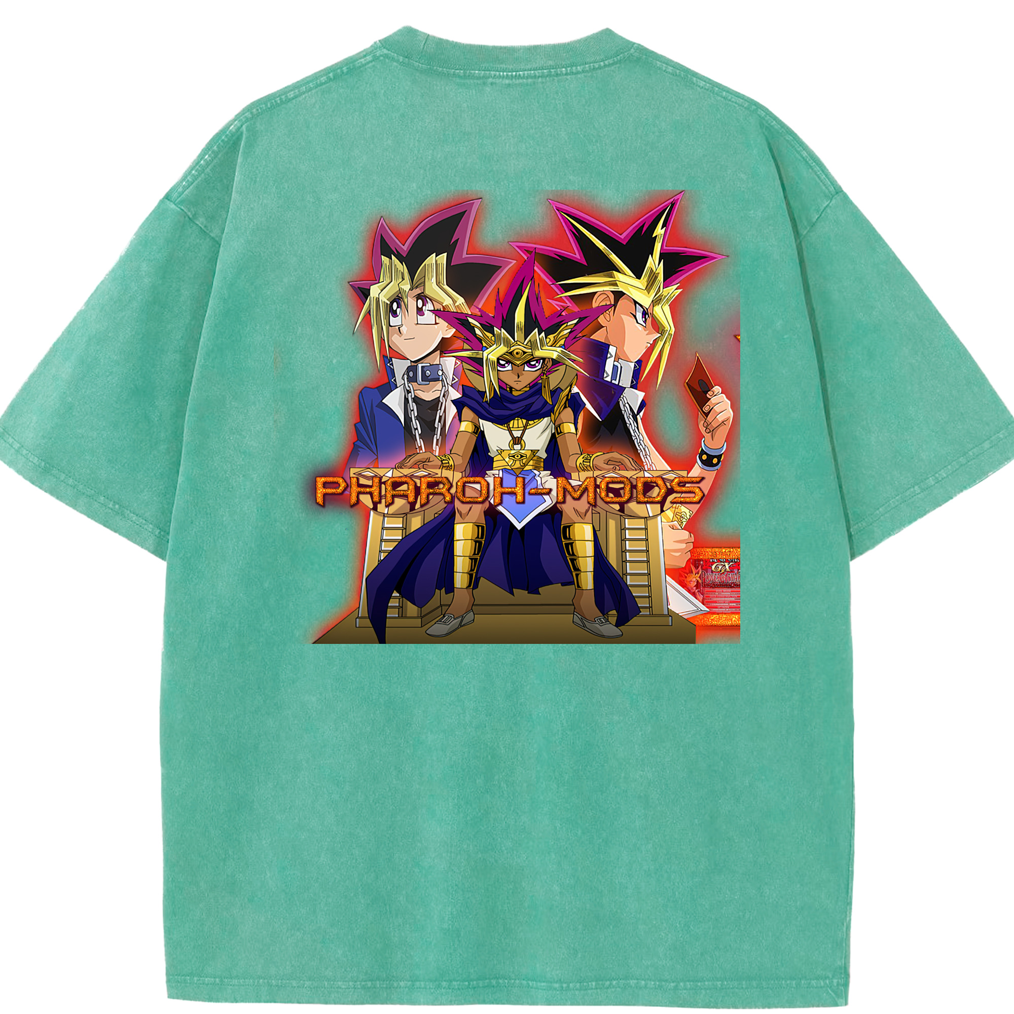 （画像用） 遊☆戯☆王 Yu-Gi-Oh! 綿100% ヴィンテージ風 半袖Tシャツ（背面プリント）